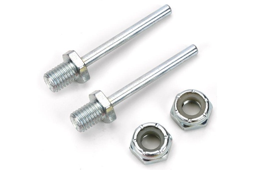 [DUB246] Du-Bro 1/8" x 1-1/4" Spring Steel Axle Shaft with Nylon Insert Lock Nuts