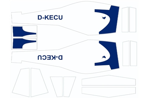 [NXA1057-106] Nexa 2500mm Motorspatz Glider Tail Set Covering - Blue