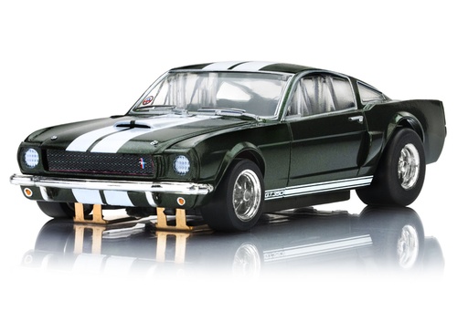 [AFX22150] AFX Mega G+ HO Scale 1966 Shelby GT350 Ivy Green/White Stripes Slot Car