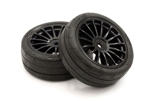 [KYOFATH702BKM] Kyosho Premounted Tire FZ02 15-Spoke - Black (2)