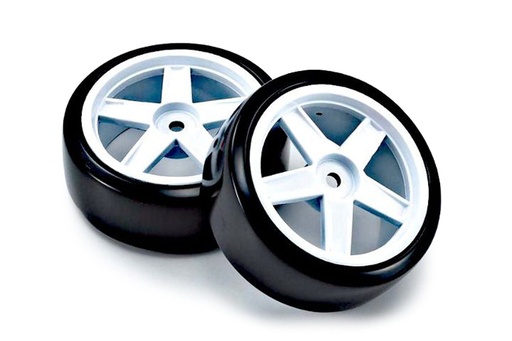 [KYOFATH704WD] Kyosho Premounted Drift Tire FZ02 5-Spoke - White (2)