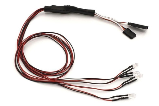 [KYO97054-4CR-B] Kyosho LED Light Unit Clear and Red with 400mm Leads (4)