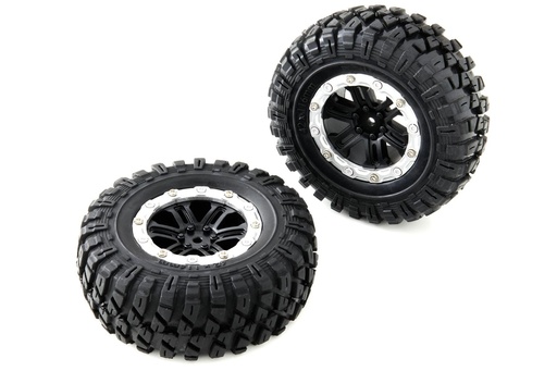 [PRM5016-007] Primus 1/10 Scale Crawler Tires and Chrome Wheels - Mounted Set