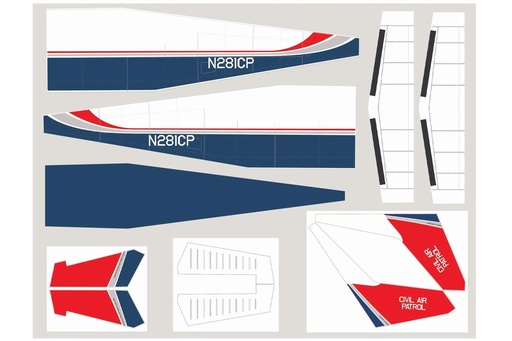 [NXA1069-107] Nexa 1720mm CE-172 Skyhawk Covering Set - Fuselage and Tail