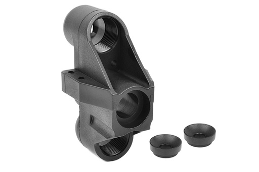 [COR00180-108-1] Team Corally Steering Block - Wide - Pivot Ball Cup (2) - Front - Composite - (1 set)