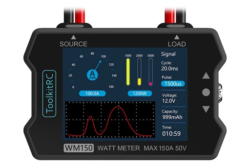 [TK30600] ToolkitRC WM150 150A Advanced Watt Meter and Power Analyzer