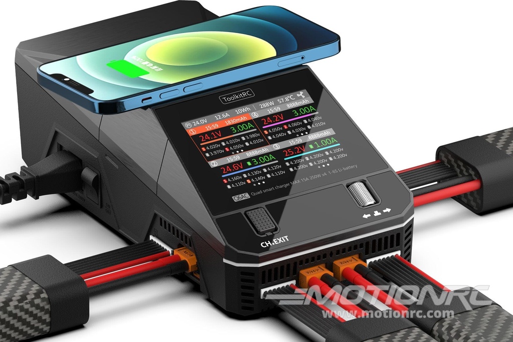 ToolkitRC Q6AC 1000W 6 Cell (6S) Quad Port LiPo AC/DC Battery Charger TK12900