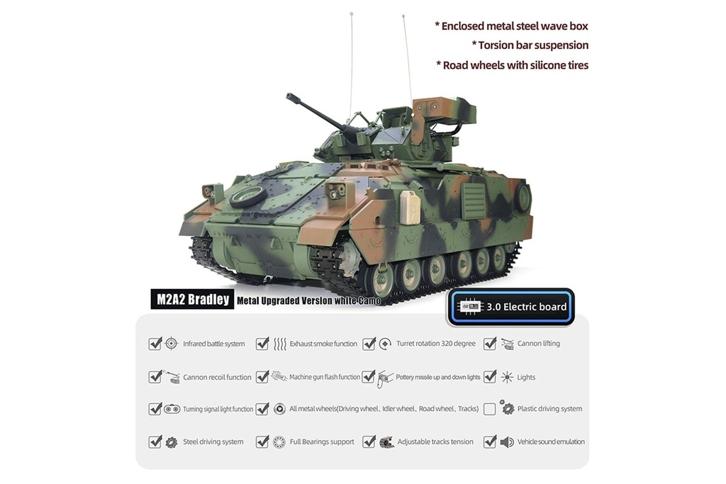 Tongde US M2A2 Bradley Professional Plus Edition 1/16 Scale IFV - RTR TDE1004-003