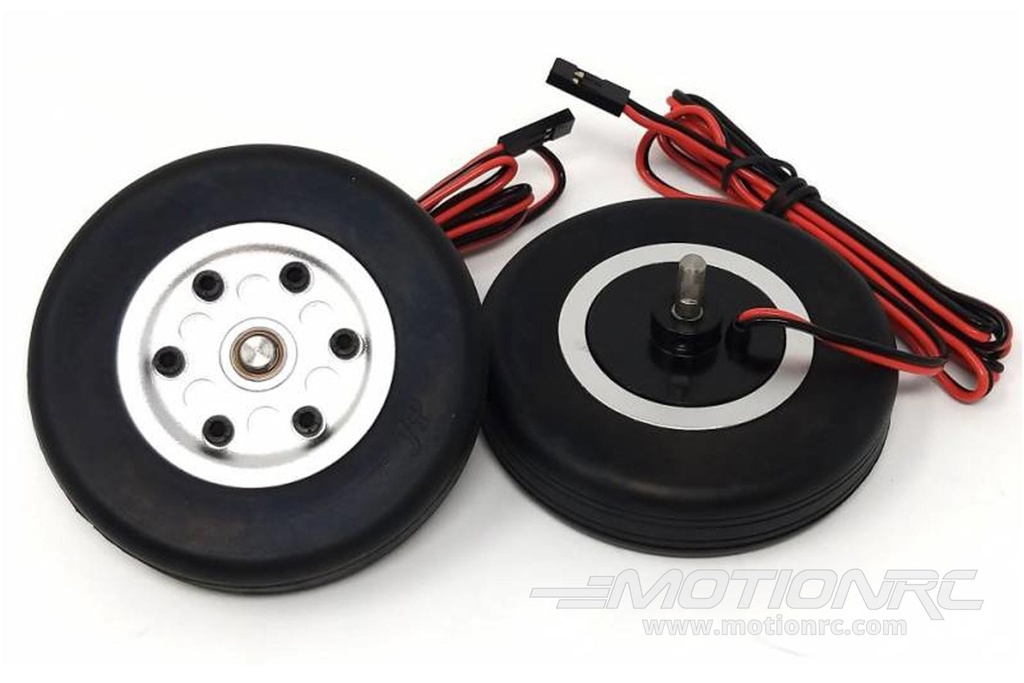 JP Hobby Electric Brakes with 65mm (2.55") x 14mm Rubber Wheels for 4mm Axles JPH6001-103