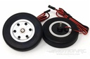 JP Hobby Electric Brakes with 50mm (1.96") x 14mm Rubber Wheels for 3mm Axles JPH6001-101
