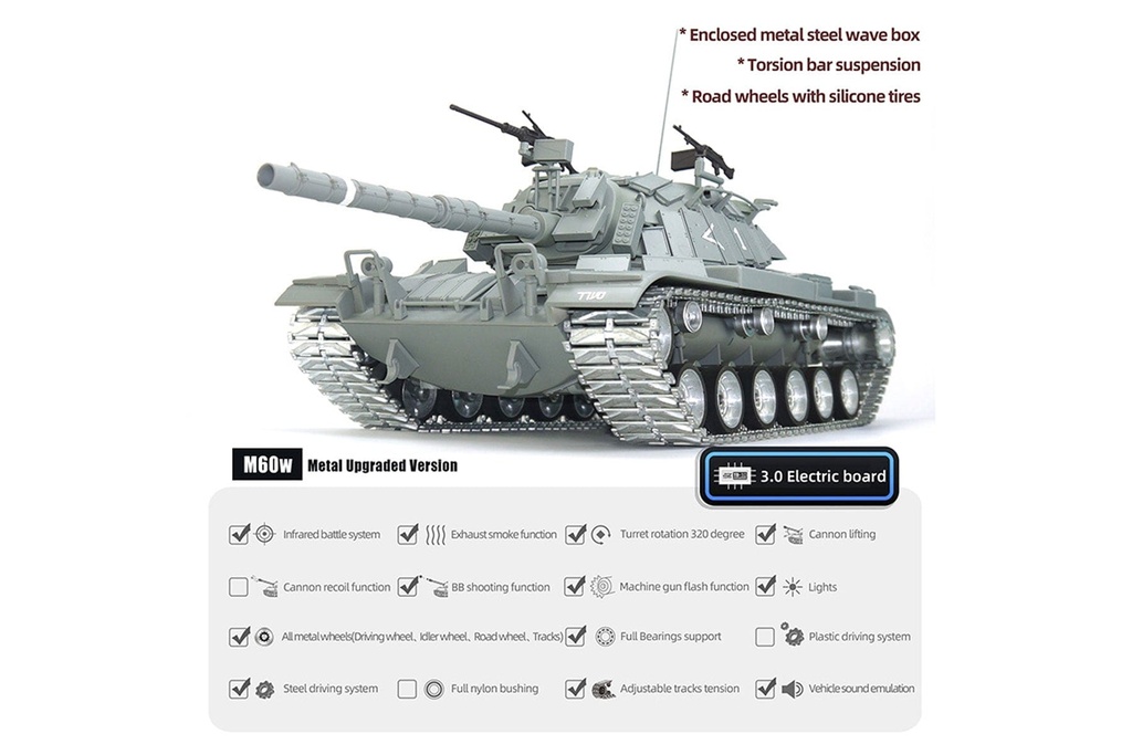 Tongde IDF M60 ERA Professional Edition 1/16 Scale Battle Tank - RTR TDE1002-002