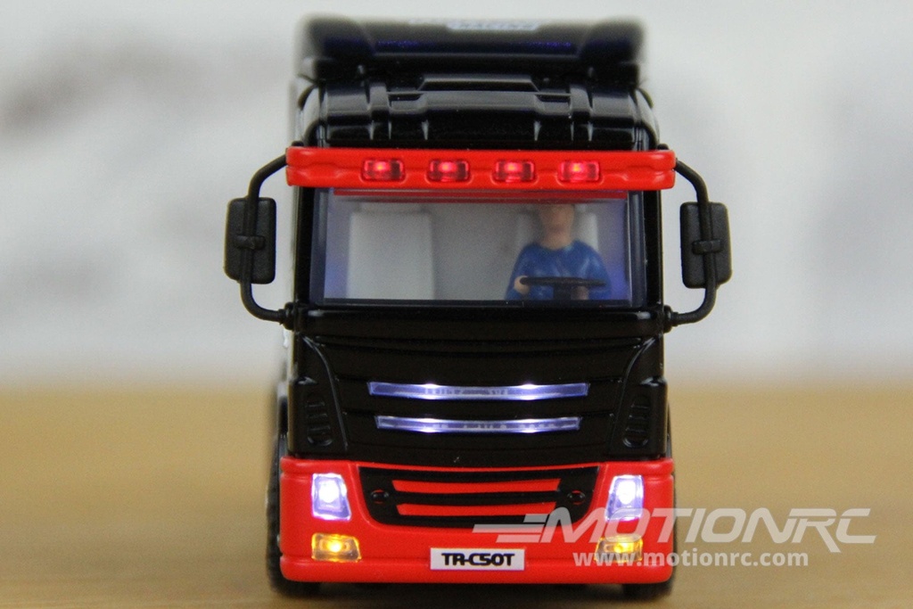 Turbo Racing Black 1/76 Scale Semi Truck with Trailer - RTR TBRC50B