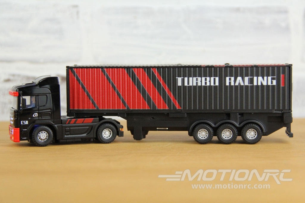 Turbo Racing Black 1/76 Scale Semi Truck with Trailer - RTR TBRC50B