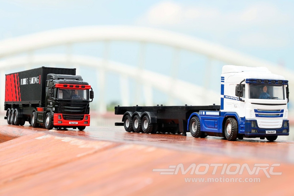 Turbo Racing Black 1/76 Scale Semi Truck with Trailer - RTR TBRC50B