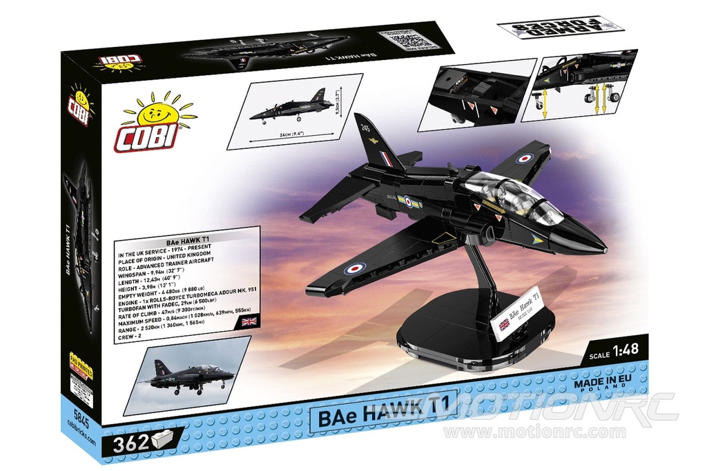 COBI UK BAE Hawk T1 Jet Fighter RAF 1:48 Scale Building Block Set COBI-5845
