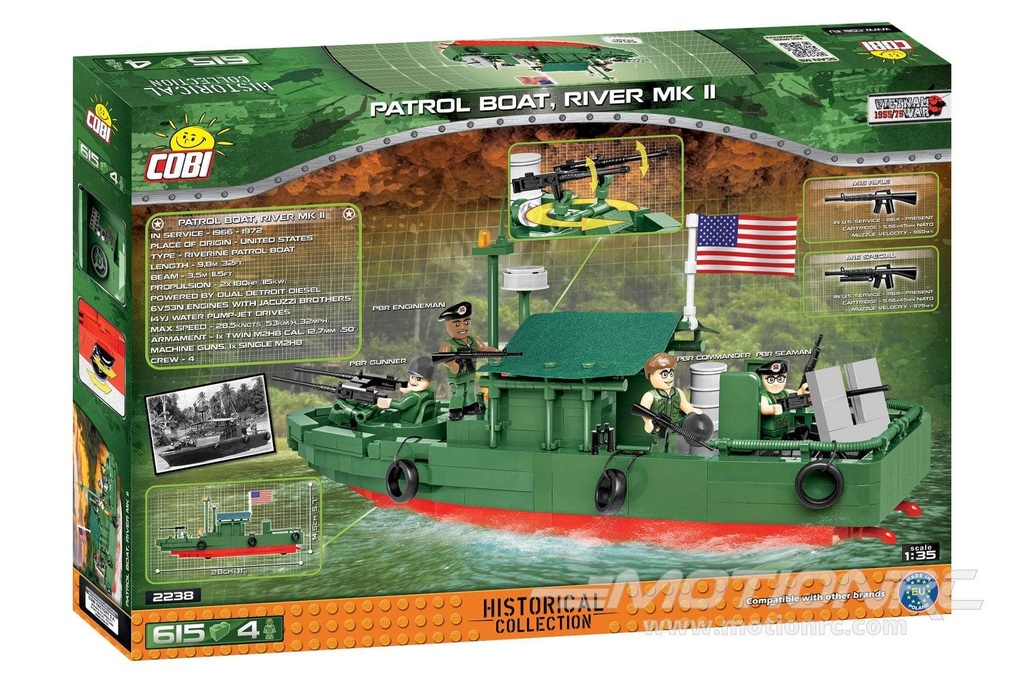 COBI River Patrol Boat 1:35 Scale Building Block Set COBI-2238