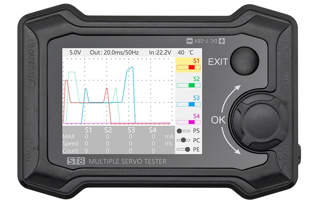 ToolkitRC ST8 Advanced Multiple Servo Tester and Analyzer