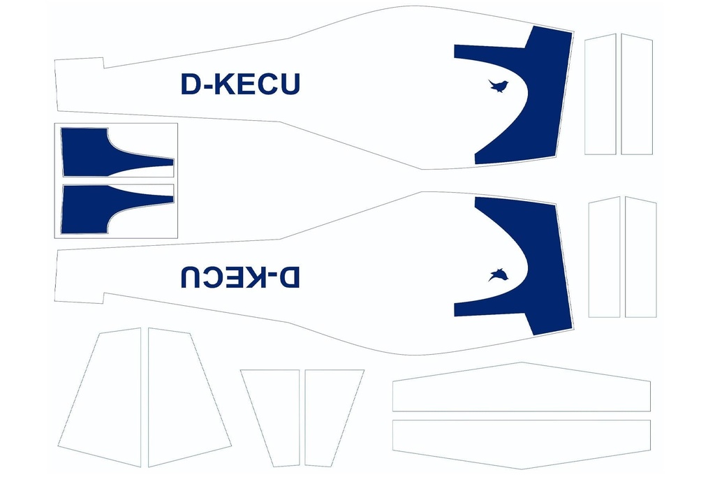 Nexa 2500mm Motorspatz Glider Tail Set Covering - Blue