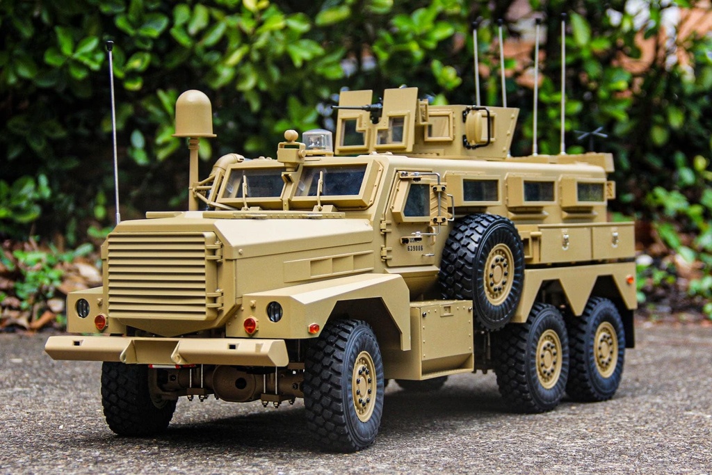 Heng Guan US Military MRAP Tan 1/12 Scale 6x6 Armored Tactical Vehicle - RTR
