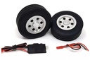 JP Hobby Electric Brakes with 75mm (2.95") x 25mm Rubber Wheels for 4mm Axles