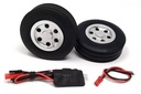 JP Hobby Electric Brakes with 70mm (2.75") x 25mm Rubber Wheels for 4mm Axles