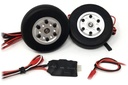 JP Hobby Electric Brakes with 50mm (1.96") x 16mm Rubber Wheels for 4mm Axles