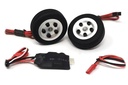 JP Hobby Electric Brakes with 45mm (1.77") x 14mm Rubber Wheels for 4mm Axles