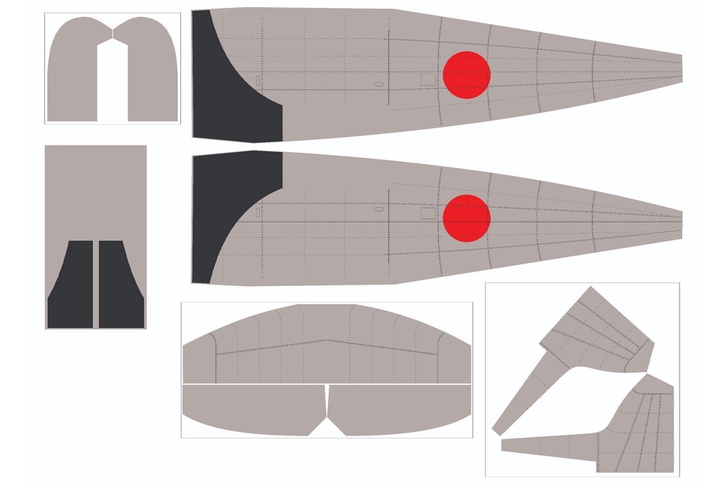 Nexa 1540mm D3A1 Aichi Gray Covering Set (Fuelage and Tail)