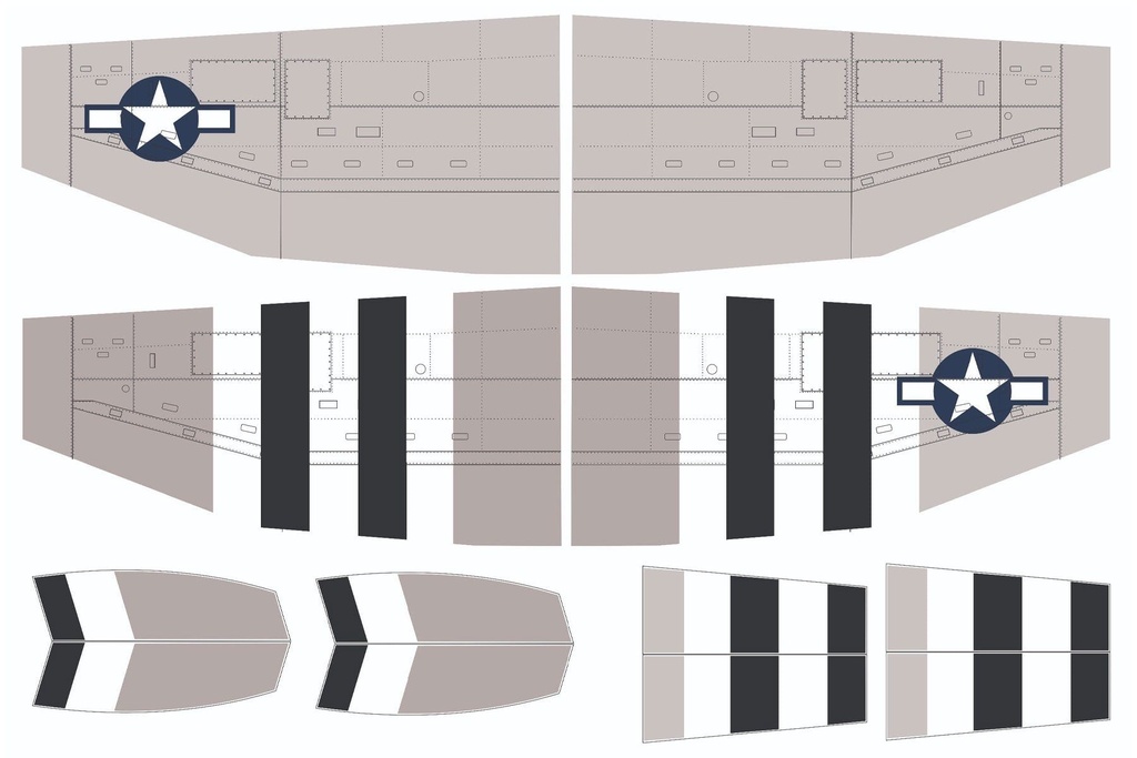 Nexa 1500mm P-47D Thunderbolt "Tarheel Hal" Covering Set (Wing)