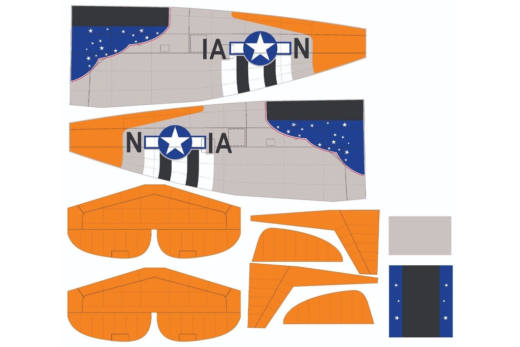 Nexa 1500mm P-47D Thunderbolt "Tarheel Hal" Covering Set (Fuselage and Tail)