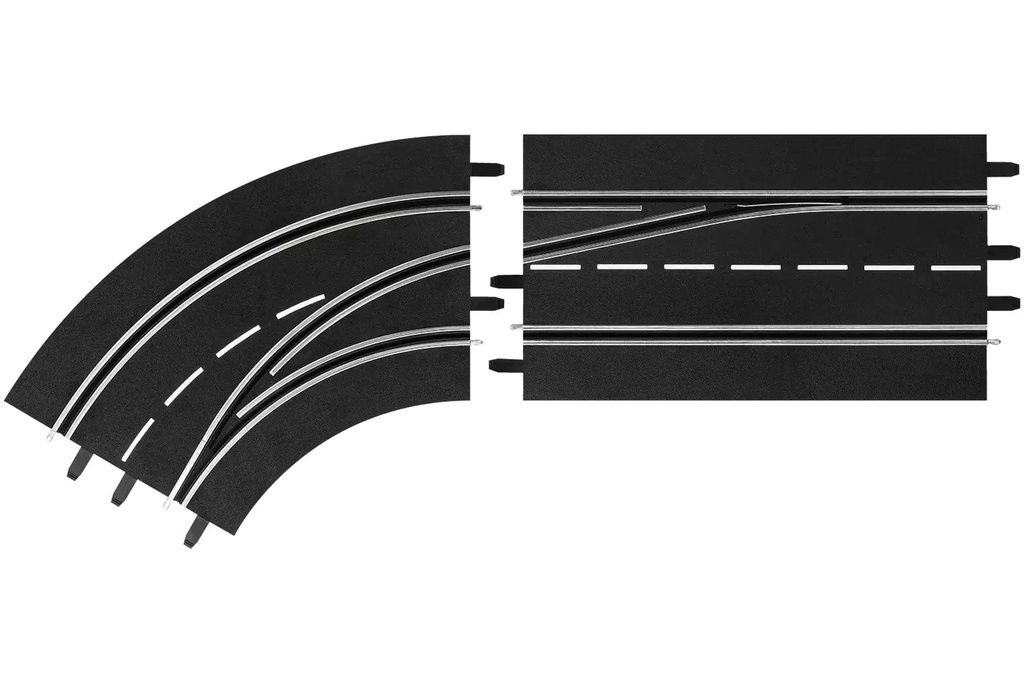 Carrera Lane Change Left Curve Track Out to In for Digital 124 and 132 Tracks