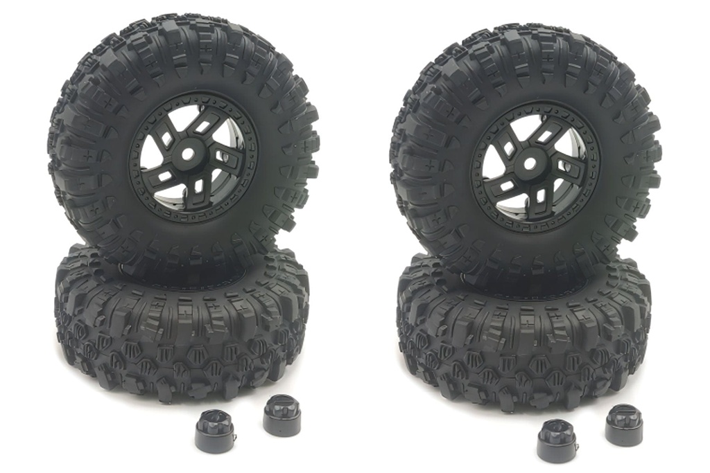 Hobby Plus 1/18 Scale 1.2" Mudder XL Tire/Wheel Set (4)