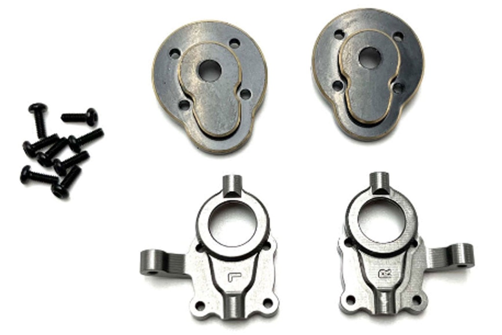 Hobby Plus 1/18 Scale EVO Pro Machined Aluminum V2 Front Portal Hub Set