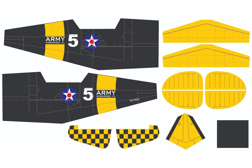 Nexa 1540mm AT-6 Texan Black Covering Set (Fuselage and Tail)