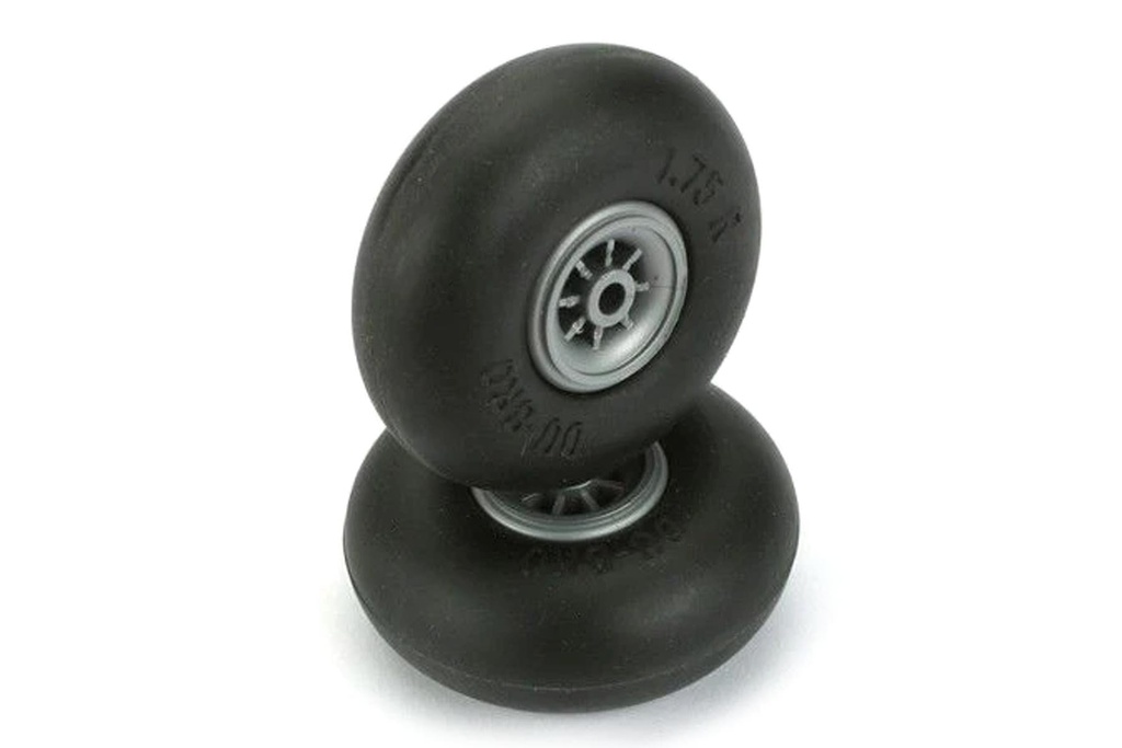 Du-Bro 69.8mm (2.75") x 23mm Low Bounce Smooth PVC Wheels for 4mm Axle (2 Pack)