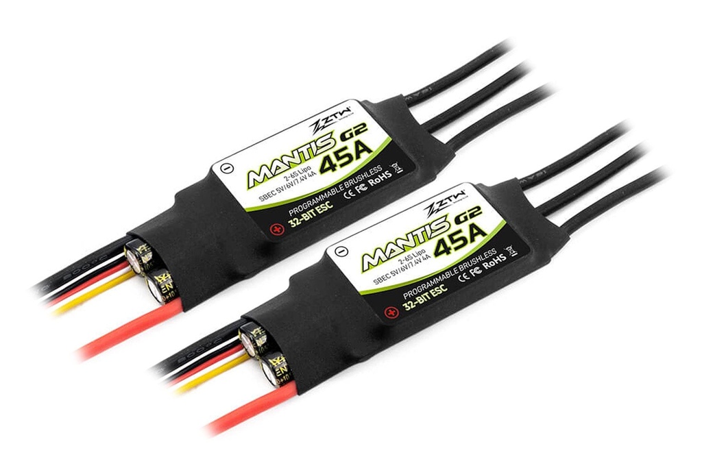 ZTW Mantis G2 45A ESC with 4A SBEC Multi-Pack (2 ESCs)