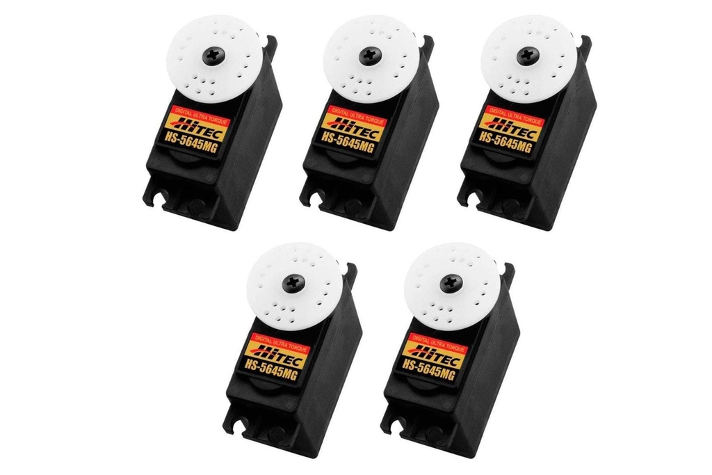 Hitec HS-5645MG 60g Digital High Torque Ball Bearing Metal Gear Standard Servo Multi-Pack (5 Servos)
