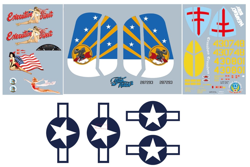 FlightLine 1600mm B-25J Mitchell Decal Set