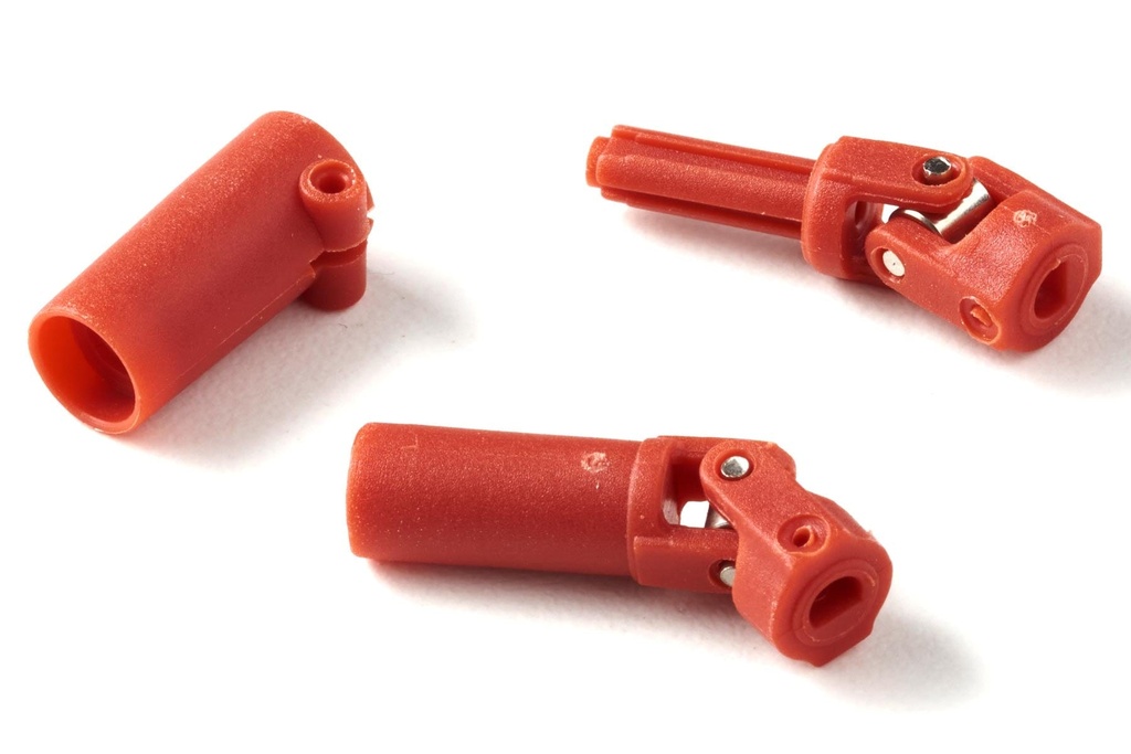 Hobby Plus 1/24 Scale Red Main Plastic Drive Shaft Set & Axle Hub