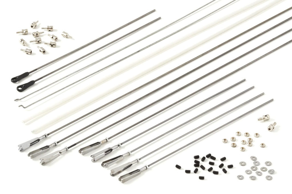 Nexa 1770mm T-28 Trojan Red and White Pushrod and Linkage Set
