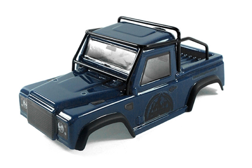 Hobby Plus 1/24 Scale Defender Blue Truck Cab Body with Roll Cage Set