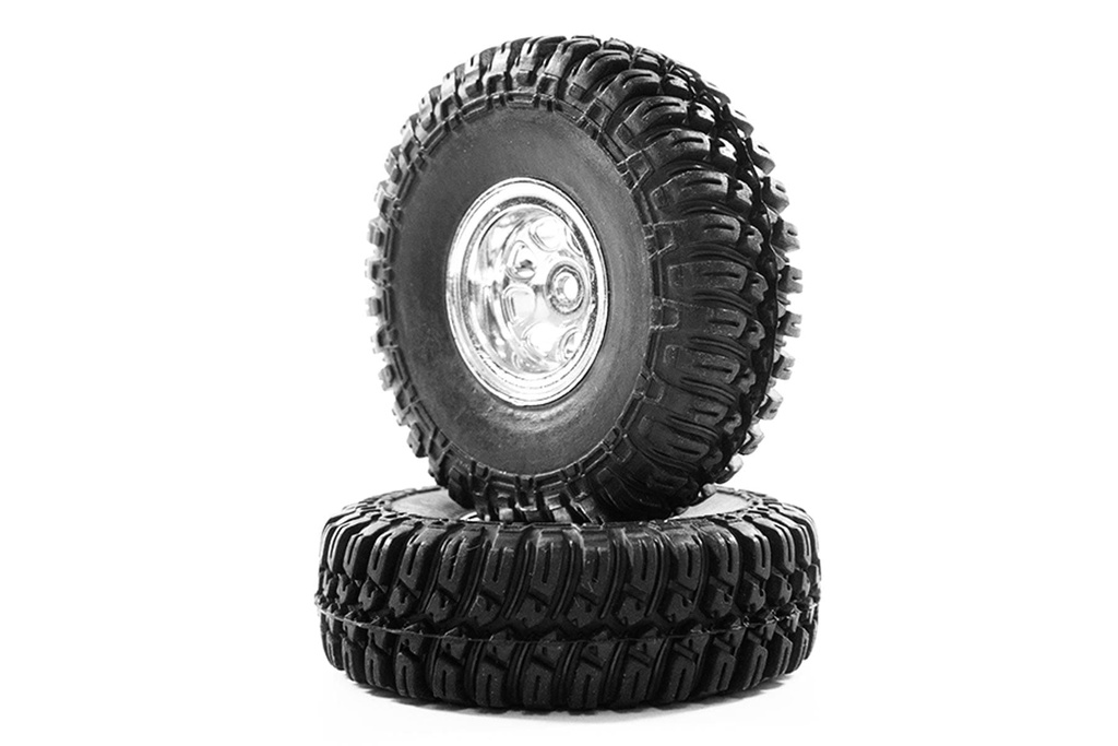 Hobby Plus T-Finder A/T Chrome Wheel/Tire Set