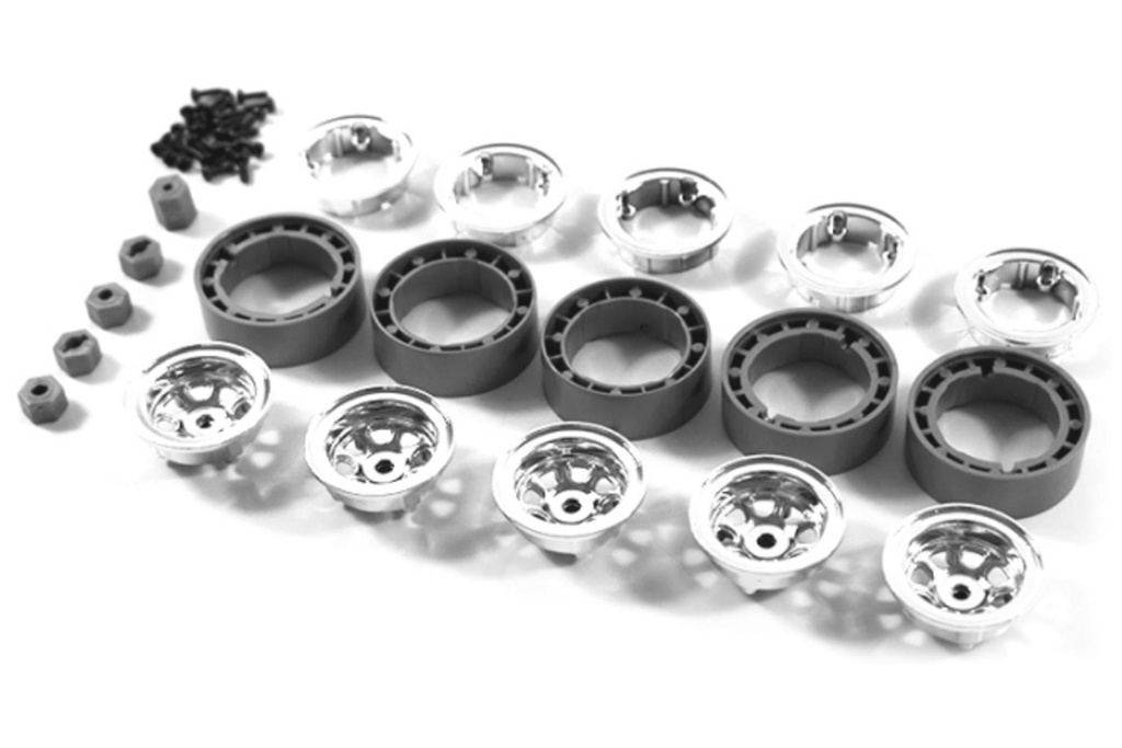 Hobby Plus Internal Bead Lock Wheel 5 pc. Set - Chrome
