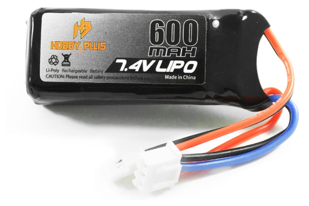 Hobby Plus 600mAh 2S 7.4v Lipo Battery with Micro Connector