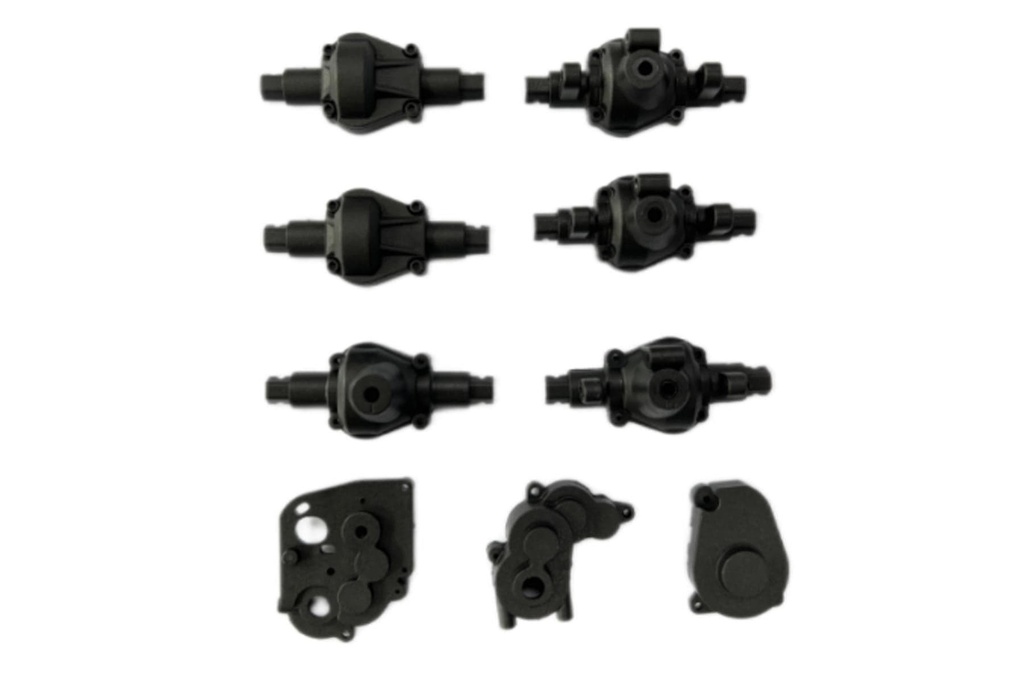 Hobby Plus 1/18 Scale 6x6 Transmission Gear Box & Axle Case Set