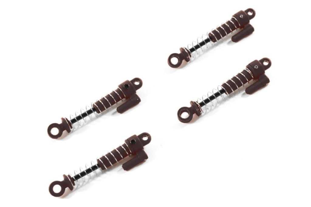 Hobby Plus 1/24 and 1/18 Scale Complete Black Plastic Shock Set (4)