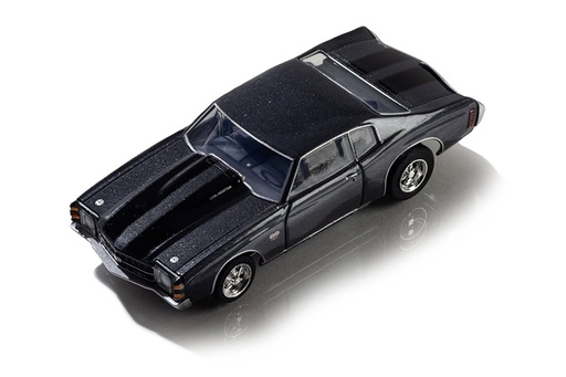 [AFX22087] AFX Mega G+ HO Scale 1972 Chevelle SS 454 Silver/Black Slot Car