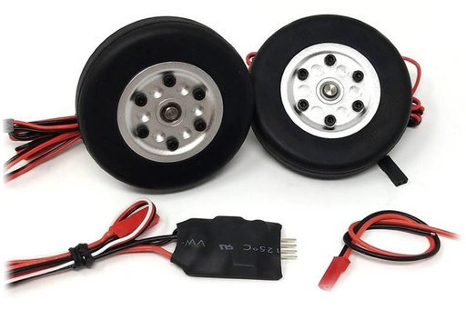 [JPH6001-102] JP Hobby Electric Brakes with 60mm (2.36") x 16mm Rubber Wheels for 4mm Axles