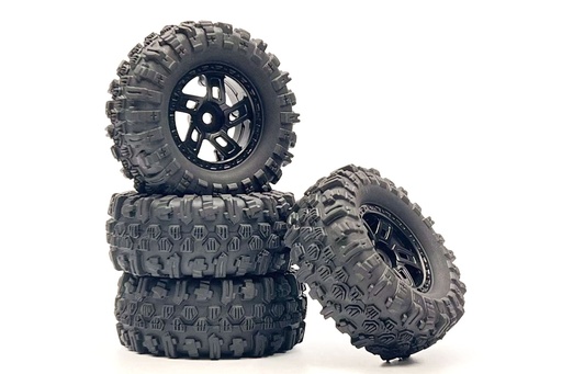 [HBP240396] Hobby Plus 1/18 Scale 1.2" Mudder Tire/Wheel Set (4)