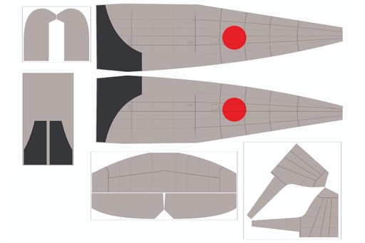 [NXA1059-108] Nexa 1540mm D3A1 Aichi Gray Covering Set (Fuelage and Tail)
